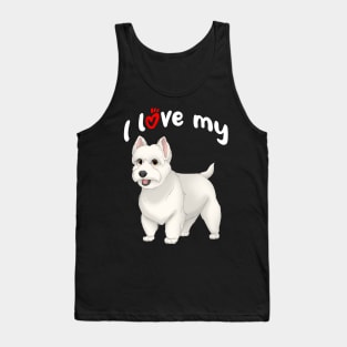 I Love My West Highland White Terrier Dog Tank Top